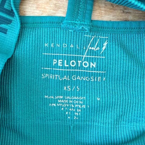 Peloton Teal Sports Bra with Bold Design - Picture 3 of 3